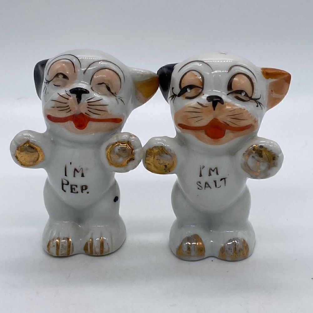 Japan 1950s Bonzo Dog Salt and Pepper Shakers